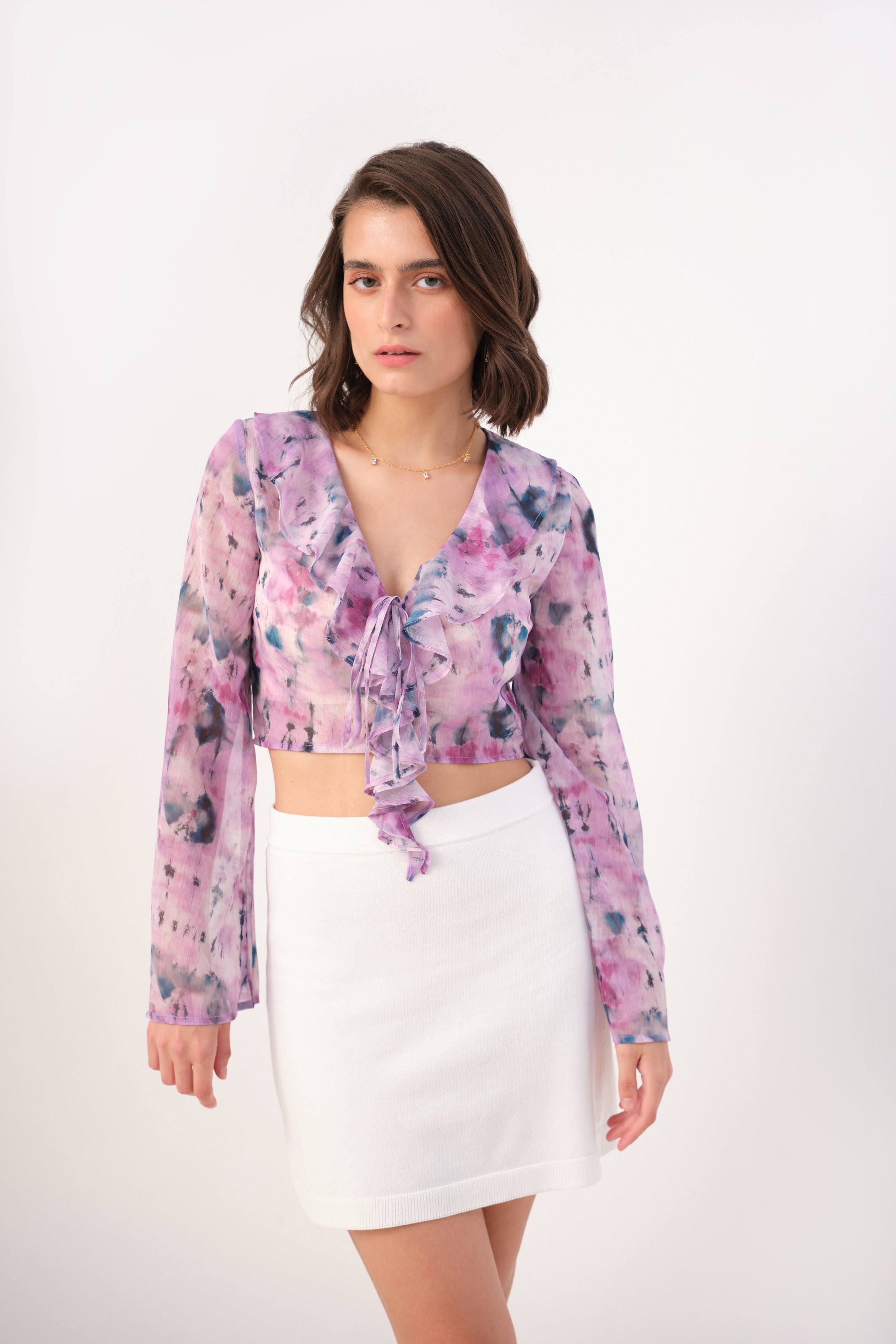 OUR LAST SUMMER RUFFLE BLOUSE