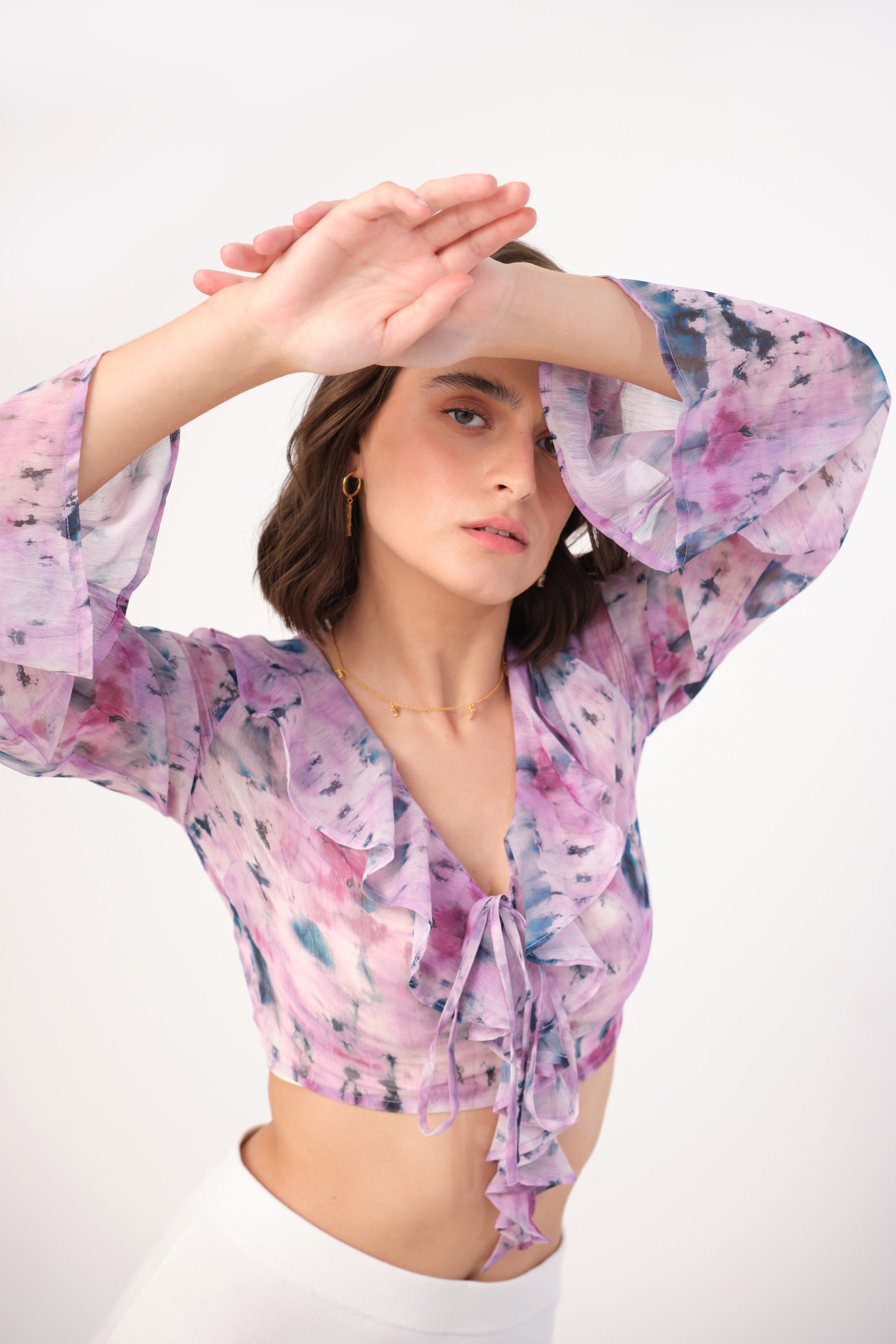 OUR LAST SUMMER RUFFLE BLOUSE