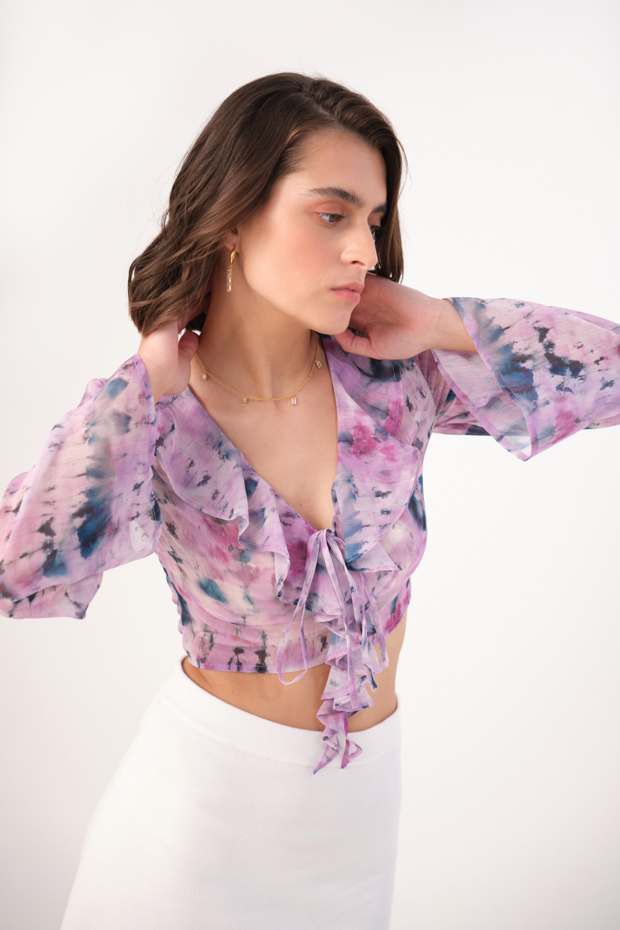 OUR LAST SUMMER RUFFLE BLOUSE