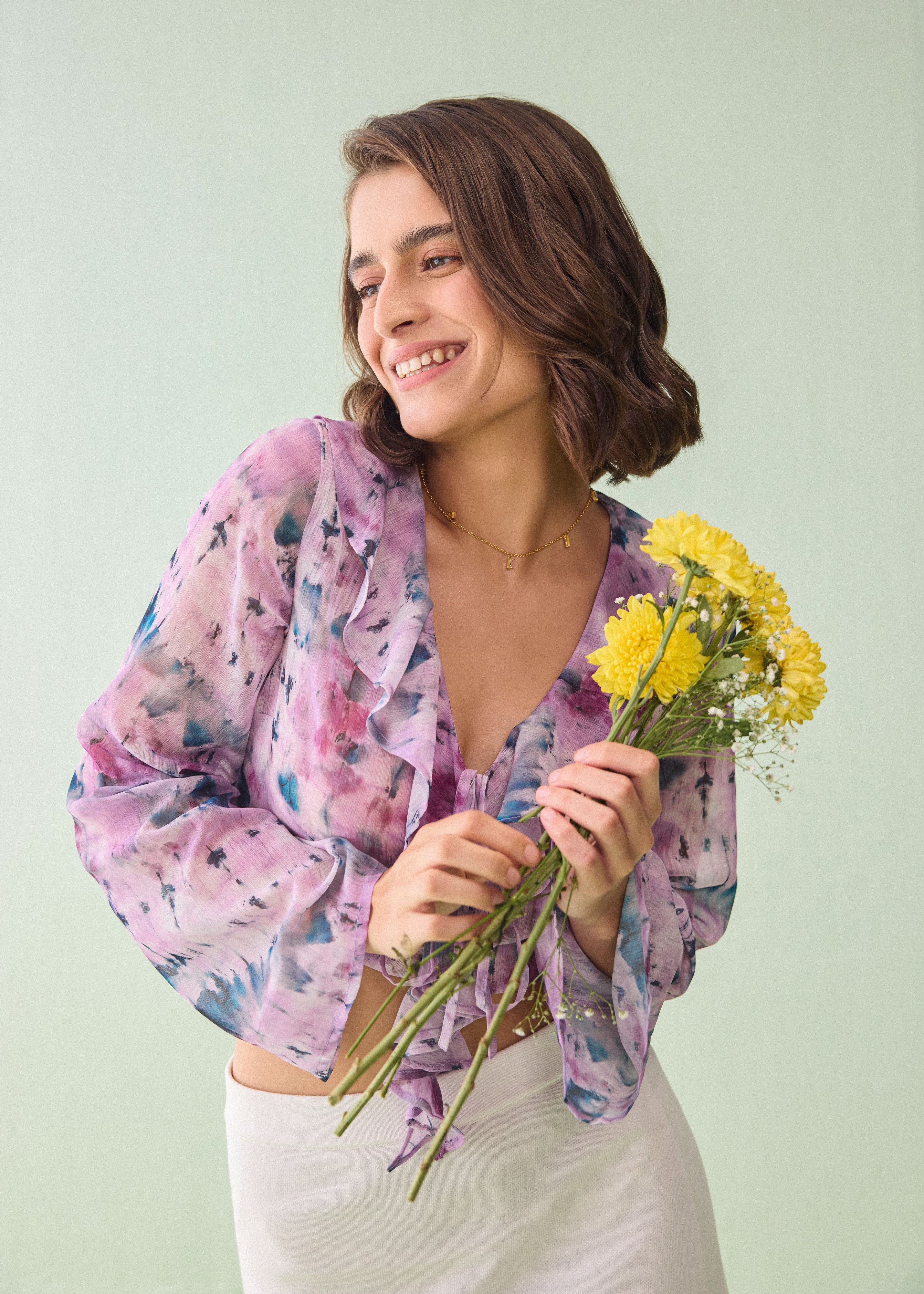 OUR LAST SUMMER RUFFLE BLOUSE